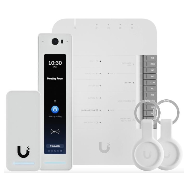 Picture of Ubiquiti UniFi Access Door Hub, Access Reader G2 Professional, Access Reader G2 for door exit, Access pocket key fob Access Controller. UA-G2-SK-PRO